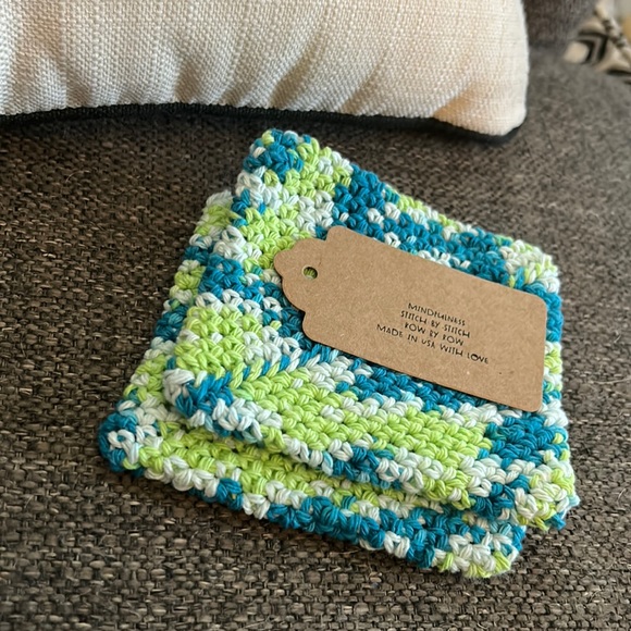 NWT 2 Coasters Made in USA with 100% recycled cotton! Perfect to use as trivet! - Picture 3 of 3